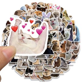 100PCS Funny Dog and Cat Meme Stickers, Cute Cat and Dog Stickers for Adults Teens, Animals Waterproof Decals for Water Bottle Laptop Scrapbook, Party Decals for Cats Dogs Lovers (Dogs Cats)