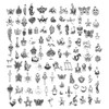 Skyzone Charms Pendants for Jewellery Making,100 Pieces Mixed Retro Silver