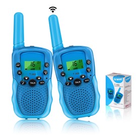 Walkie Talkie para Niños con Linterna LCD Retroiluminada,Radio Juguete con 22 Canales,3 Millas Largo de Alcance para Aventuras al Aire Libre,Camping, Senderismo,para Niños de 3 a 12 Años (2 PCS Azul)