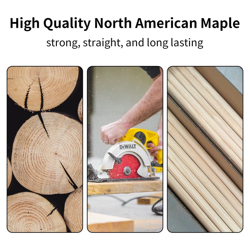 Ohtomber Drum Sticks, 2 Pair 5A Maple Drumsticks