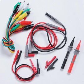 TKDMR 45-Piece Multimeter Leads Kit, Professional and Upgraded Test Leads Set with Replaceable Gold-Plated Multimeter Probes, Alligator Clips, Test Hooks,5 colors Jumper Wires and Back Probe Pins.
