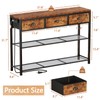 Furologee Console Table with Charging Station & 3 Fabric Drawers,