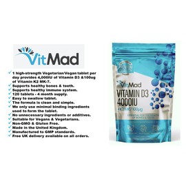 Vitamin D3 4000iu + K2 MK7 100ug - Immune Support & Bone Health