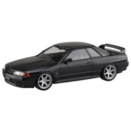 Aoshima Bunka Kyozai No. 14-SP3 The Snap Kit Series Nissan R32 Skyline GT-R Custom Wheel (Black Pearl Metallic), Color Coded Plastic Model