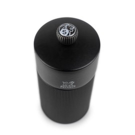 PEUGEOT - Salt Mill Line 12 cm - Classic Grinding Level Adjustment - Aluminium and PEFC Certified Wood - French Know-How - Matte Black