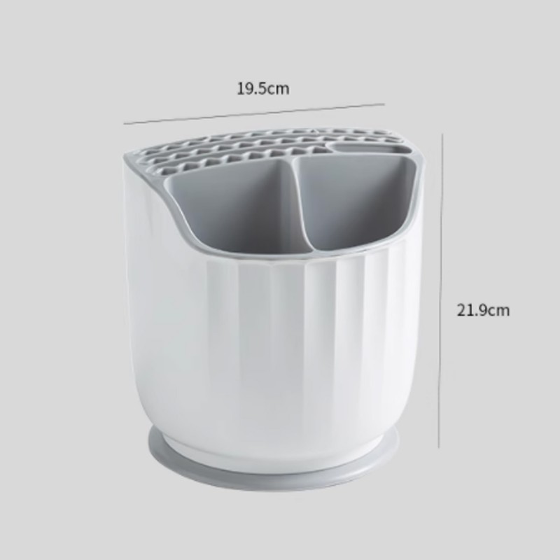 Rotating Utensil Holder Multiple Compartments Plastic Kitchen Counter Knife Chopstick
