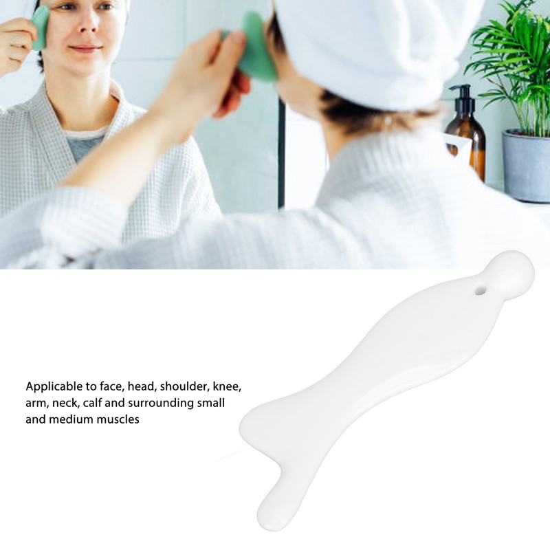 Facial Massager Gua Sha Tool Ceramic Reduce Puffiness Face Sculpting