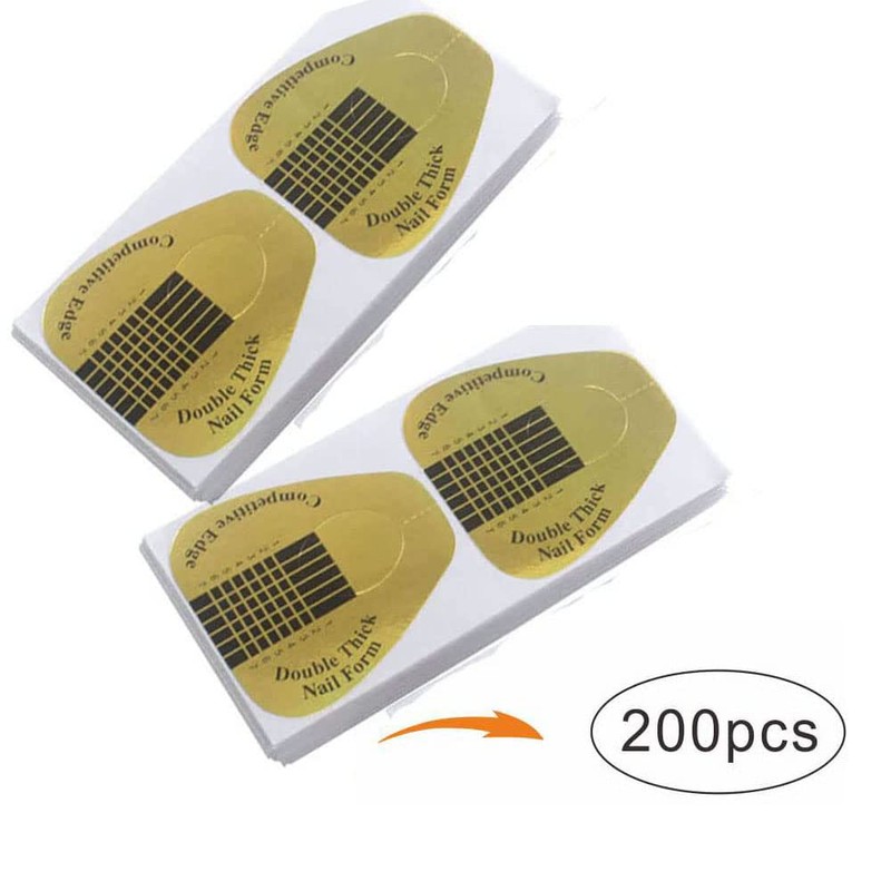 VNC 200Pcs Acrylic Nail Forms Sticker, Thick Nail Art Tips