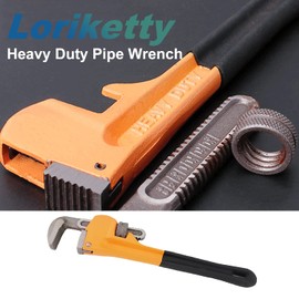 Loriketty Adjustable Heavy Duty Pipe Wrench - 10 Inches Plumbing Wrench, Heat Treated Chrome Plated Pipe Wrench, 10"