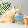 Ambesonne Seashells Soap Dispenser & Toothbrush Holder Set, Summer Beach
