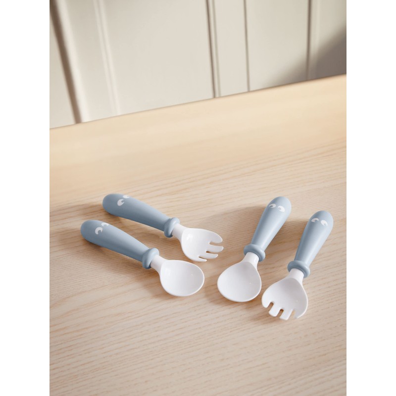 BabyBjörn 4 Piece Children's Tableware Set, Pale Blue