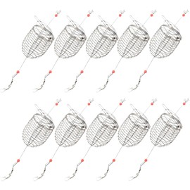 Chum Rig Basket, 10PCS 7.5 Inch Stainless Steel Catfish Bait Holder, Hanging Rustproof Bait Traps for Fishing, Reusable Fish Trap Cage for Crab Lobster Minnow Shrimp Crayfish Fish Trap