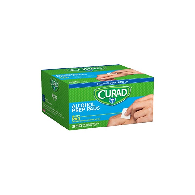 Medline CUR45581RB Curad Alcohol Prep Pads 200 Ea (1 Box)
