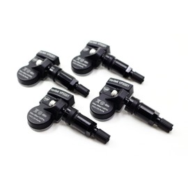 Set of 4 Veritek VPS001 315mhz TPMS Tire Pressure Sensors for Land Rover Range Rover Replaces LR018860 LR032833 LR021936 w/Black Aluminum Valve Stems