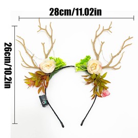 Prosy LED Flower Light up Antlers Headbands Glowing Headband Christmas Hair Bands Party Decorative for Women and Girls (Multicolor 7)