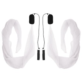 Diabolo Freizeitsport 40 cm UV Light Poi in White - Angel Wings Spinning Pois. Spiral Pois, Soft Pois for Children - Suitable for Beginners and Professionals