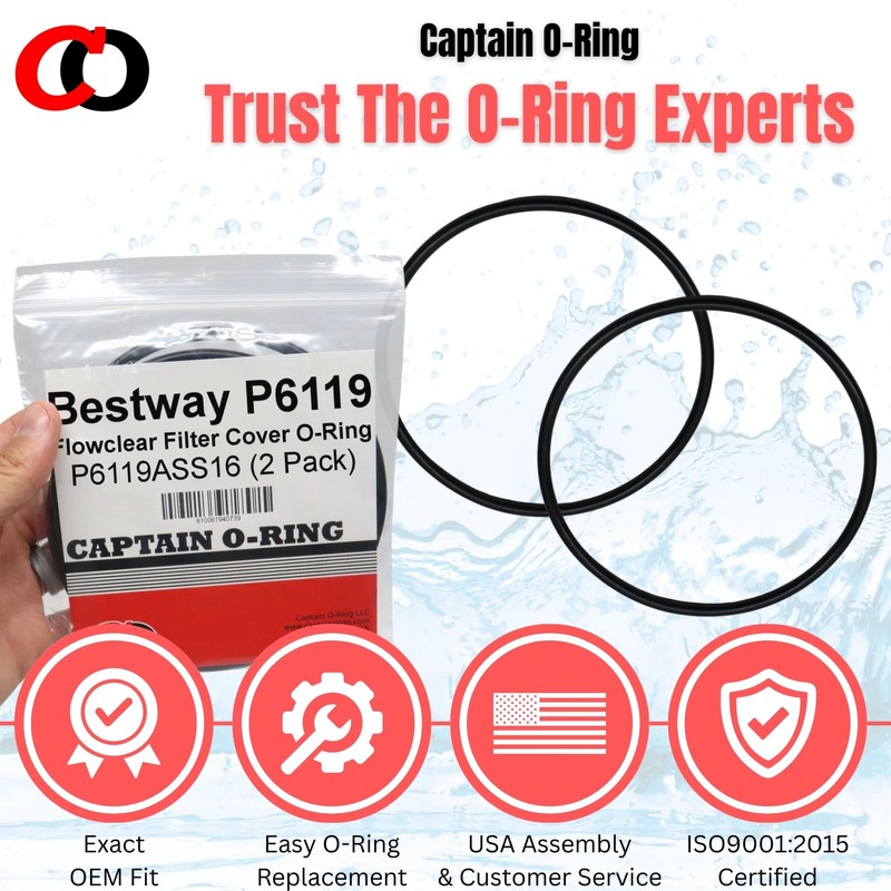 Captain O-Ring Replacement P6119 (P6119ASS16) O-Ring for Bestway Flowclear Pump