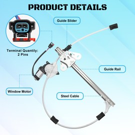 741-769 Power Window Regulator with Motor Front Passenger Side Compatible with 1997-2001 Jeep Cherokee XJ Sport Utility 1997 1998 1999 2000 2001, 4-Door