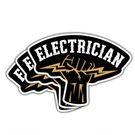 (3 Pcs) Electrician Sticker Fist Lightning Decal – Waterproof Vinyl Sticker 3 inch for Hard Hat, Toolbox, Helmet, Laptop, Water Bottle – Bold Union Style Gift for Electricians