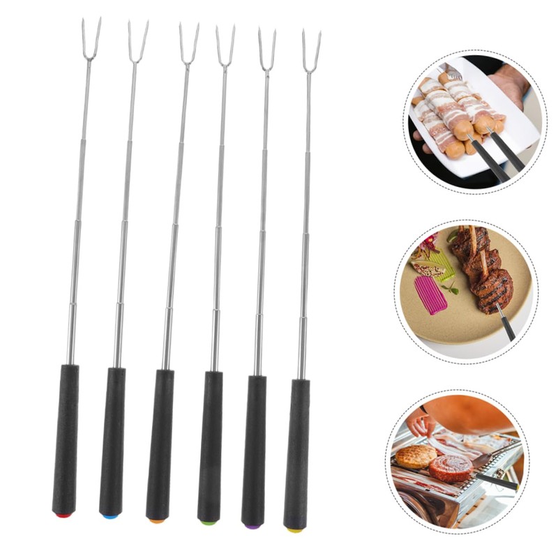 ULTECHNOVO 12pcs Telescoping Extending Forks for Barbecues Handles for Comfortable