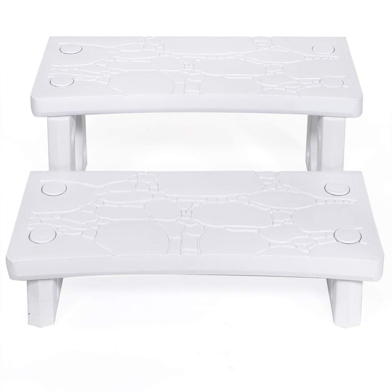 XtremepowerUS 2-Steps Heavy Duty Plastic Resin Spa Steps - Hot