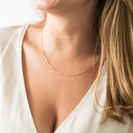 MATERIA by Matthias Wagner Women's Venetian Chain 1 mm Silver 925 Gold-Plated in 5 Lengths, Sterling Silver