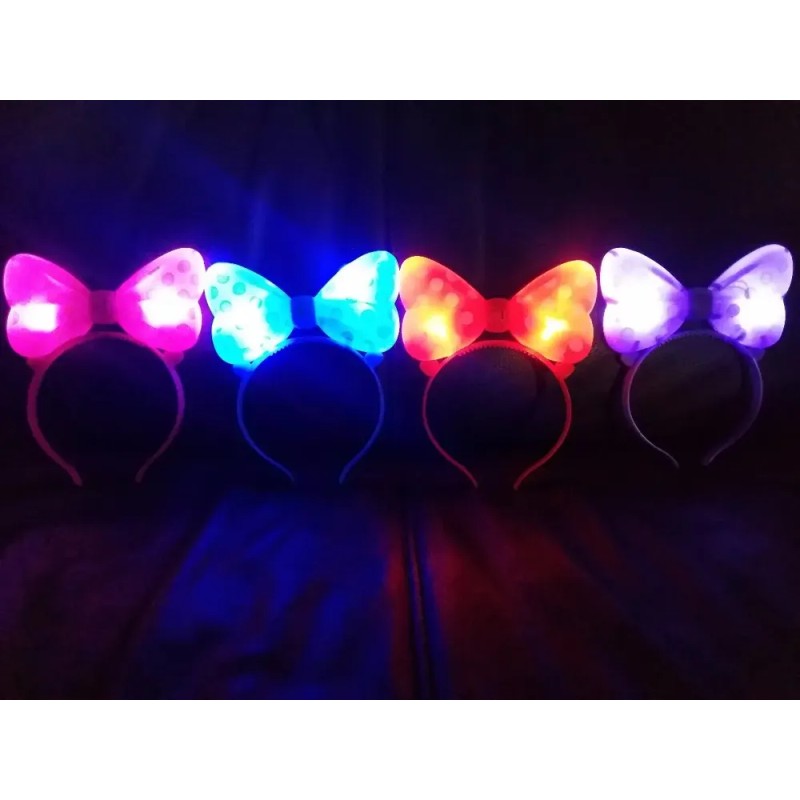 10 Diadema Minnie Luz Led Luminosa Boda Fiesta Batucada Xv