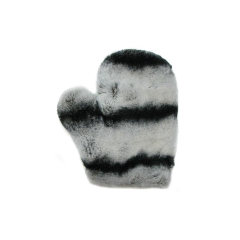 Double Sided Full Skin Rex Chinchilla Love Massage Mitten-One Piece