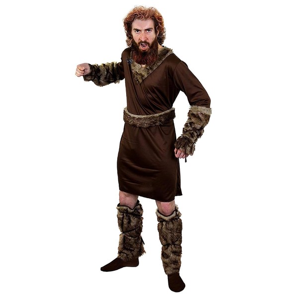 Mens Viking Medieval Costume - XLarge - Brown Viking Costume With Belt, Bootcovers & Armcovers - Perfect for Medievil Viking Dress Up and Other Fancy Dress Events