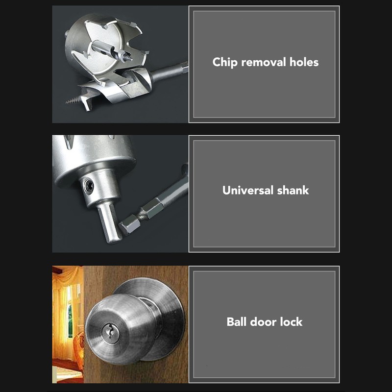 Door Lock Installation Kit Cemented Carbide 6 Blade Ball Deadbolt