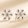 Cute Mini Flower Cubic Zirconia Stud S925 Sterling Silver Earrings