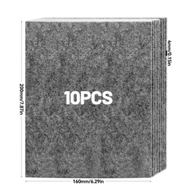 WYYFXY® 10 Stück Filzgleiter Selbstklebend 4mm, 20×16cm Möbelgleiter Filz Filzgleiter für Stühle Filzmatte Selbstklebend zum Zuschneiden Klebefilz für Möbelfüße Dekorationen Stuhlgleiter