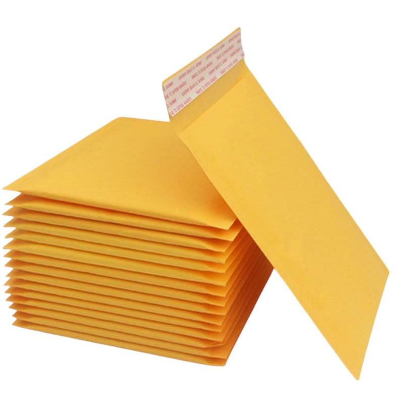 Kraft Bubble Mailers, Self-Seal Padded Envelopes, Yellow, Bulk Pack Shipping