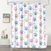 JEJOMEAG Dog Paw Shower Curtain Cute Colorful Paws Print Pet
