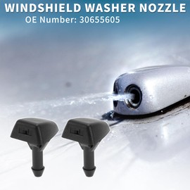 TUCKBOLD Windshield Washer Nozzle for Volvo V50 2006-2010 Durable No.30655605 | Front Windshield Spray Nozzles Wiper Spray Washer Jet Black Plastic 1 Set