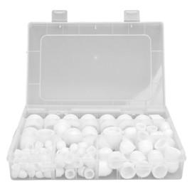 160Pcs Hex Nut Cover Bolt Screw Caps Assortment Kit M4 M5 M6 M8 M10 M12 6 Sizes White