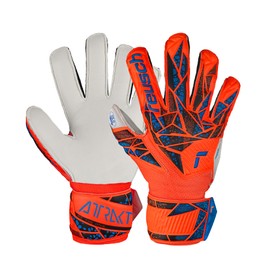 Reusch Attrakt Solid Finger Support Junior Goalkeeper Gloves, Hyper Orange/Electric Blue, Size 4
