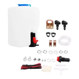 Deposito de Agua de Limpia Parabrisas con motor y Chisgueteros kit Universal Completo compatible con 12V