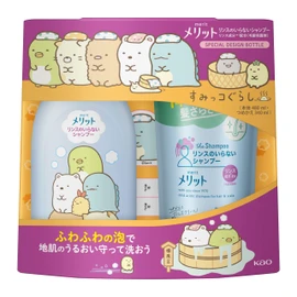 Merit Sumikko Gurashi Design Set, No Rinse Required, Shampoo Pump Body + Refill, 28.1 fl oz (820 ml)
