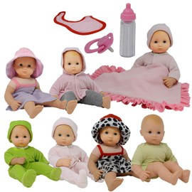 Baby Doll Clothes New Born Baby Doll Outfits for 14 15 and 16 inch Dolls Includes Doll Accessories Bottle, Pacifier, Blanket and Sets of Clothing