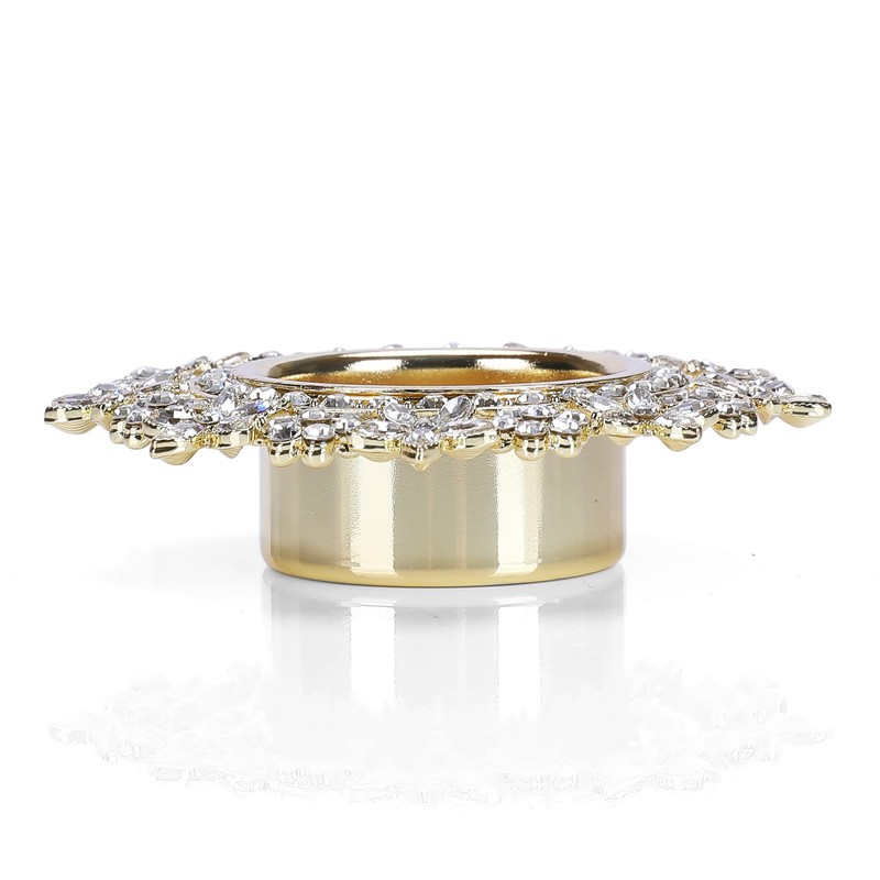Single Crystal Tealight Candle Holders - Gold, Rose Gold, 8.5cm