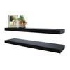 BAMEOS Floating Shelves, 31W x 8D Black Wall Mounted Wooden