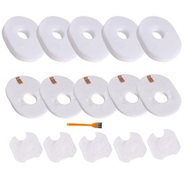 5 Sets HV300 Filters for shark rocket vacuum filters, HV292,HV300W,HV301, HV302, HV303, HV305, HV308, HV310, XFFV300, UV450 Ultra Light Vacuum Foam and Felt Filters Replacement Parts, With a brush