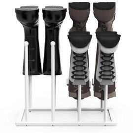 appacare Free Standing Shoe Racks,Free Standing Shoe Storage Racks for 4 Pairs, Metal Boot Rack for Tall Boots, Boots Storage Holder(Small Size-16 inch)