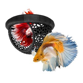 Betta Fish Accessories, Betta Hammock, Floating Aquarium Hide & Cave Decor for Betta Fish, Shrimp & Cory, Safe Resting & Breeding Spot with Suction Cup, Fish Tank Ornament & Plant Holder