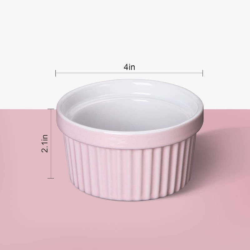 8 Oz Ceramic Ramekins Set of 8, Porcelain Creme Brulee
