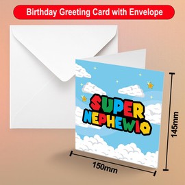 Papa Prints Super Birthday Cards Nephew Funny Nephew Birthday Card with Envelope (145 x 150 mm) Happy Birthday Nephew Card