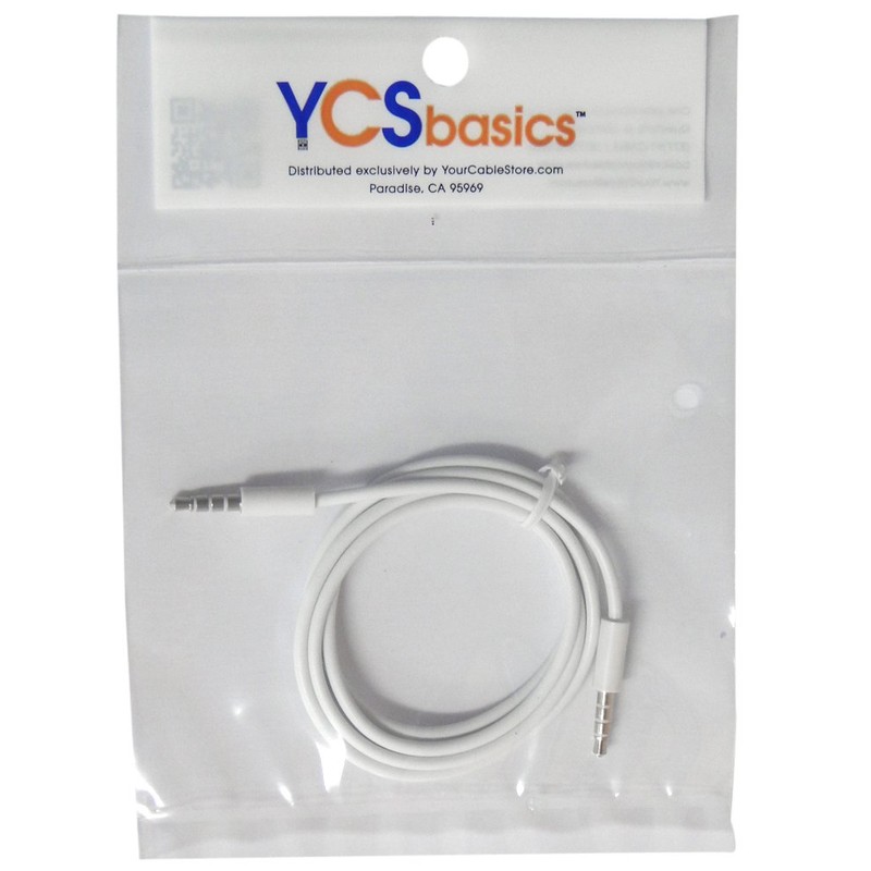 YCS Basics White 3 Foot 3.5mm Male to Male 4