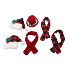 Christmas Wine Bottle Knit Hat Scarf Set Small Nylon Cotton Washable Reusable Santa Christmas Gift Decoration for Party