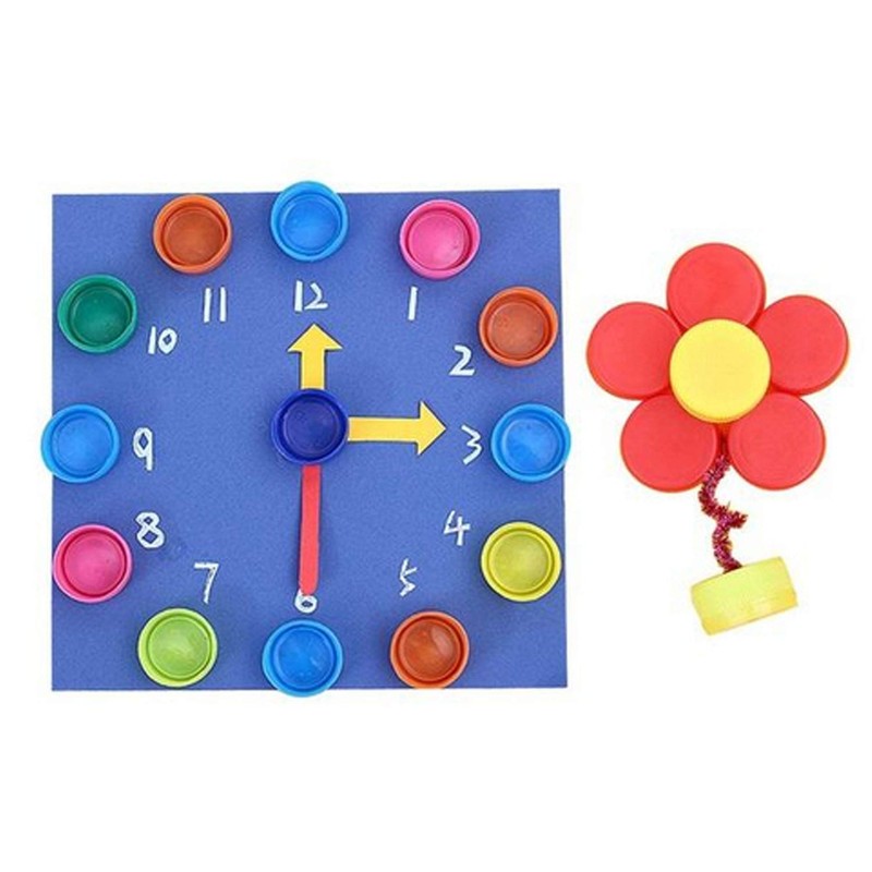 100 pcs Plastic Bottle Caps DIY Craft Plastic Bottle Lids